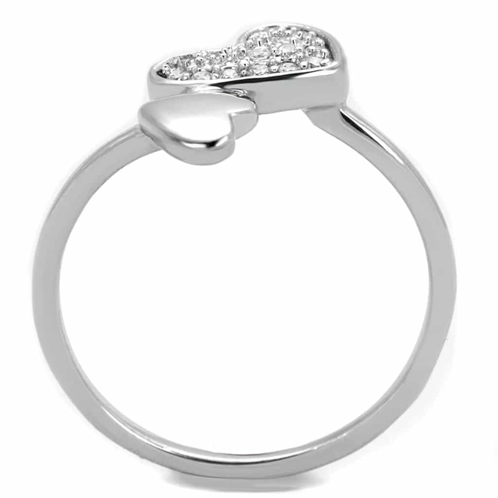 Brass CZ Pave Heart Flat Cocktail Ring view 6