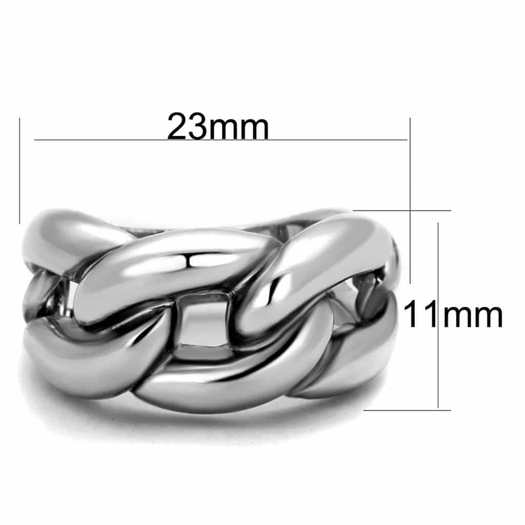 Brass Polished Chain Link Knot Wide Band Ring view 4