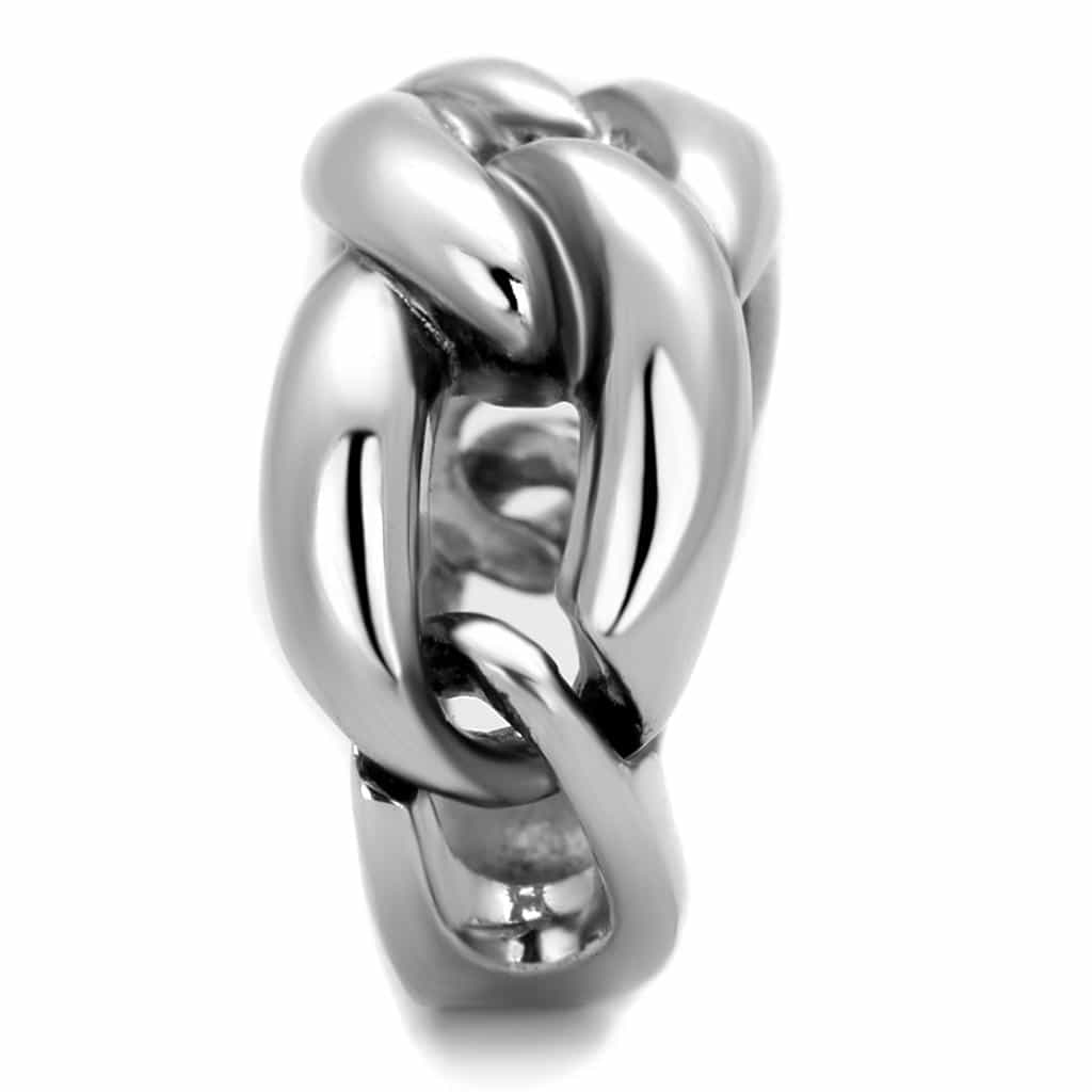 Brass Polished Chain Link Knot Wide Band Ring view 8