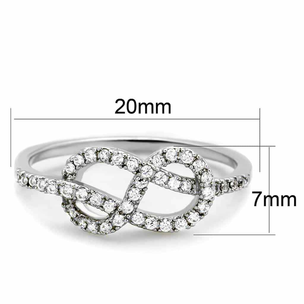 Brass CZ Pave Infinity Loop Open Ring 3W876 view 4