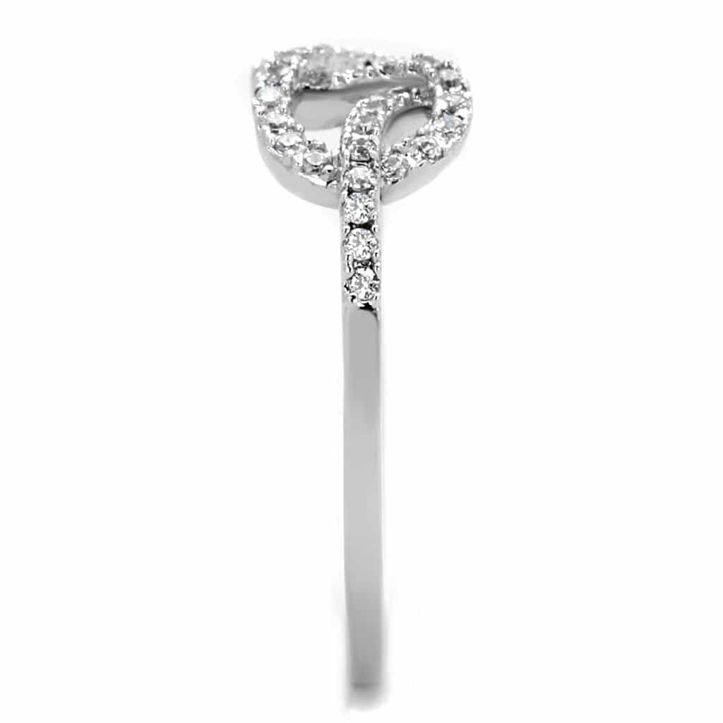 Brass CZ Pave Infinity Loop Open Ring 3W876 view 8