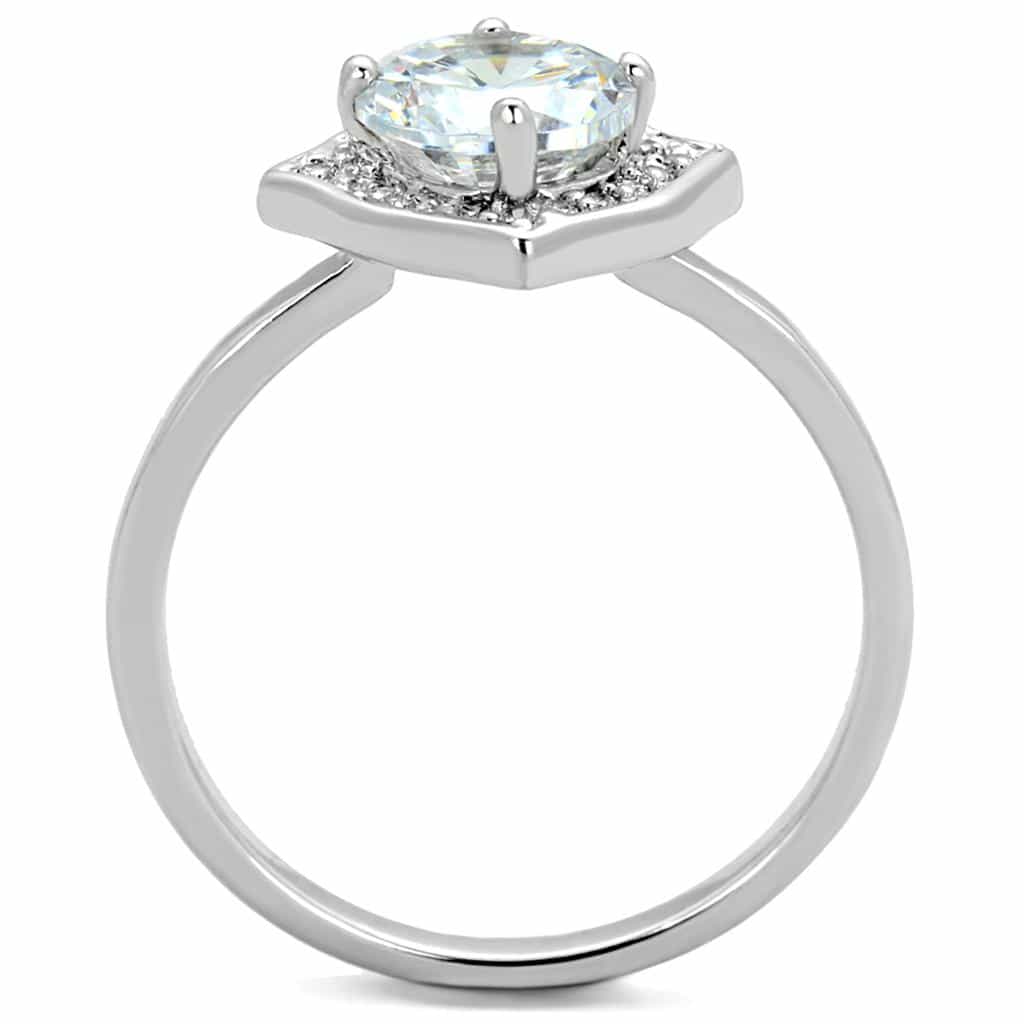 Brass CZ Round Cushion Halo Solitaire Ring view 6