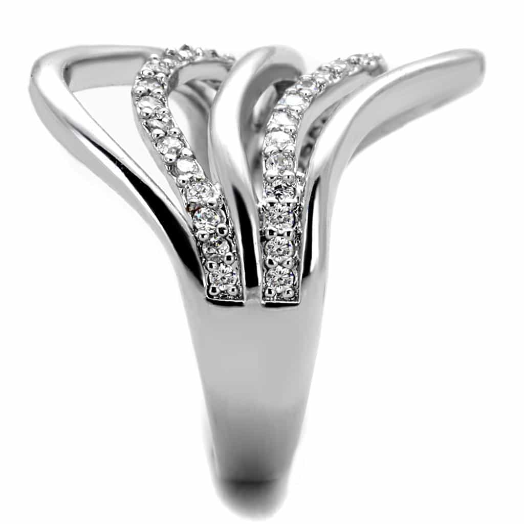 Brass Polished Double Wave Open Bypass Ring view 8