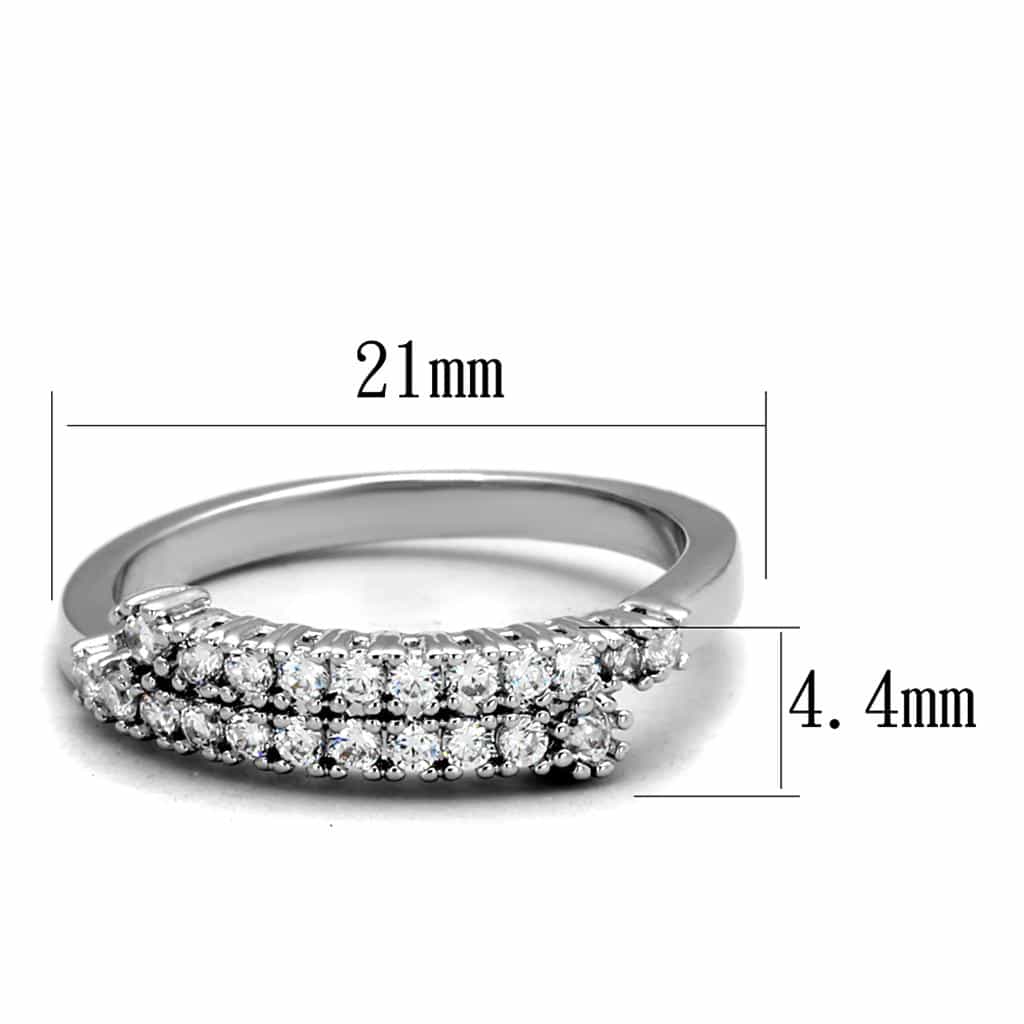 Brass CZ Pave Triple Row Dome Band Ring view 4