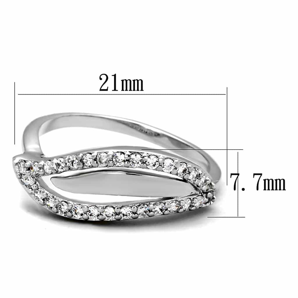 Brass CZ Pave Double Wave S-Curve Ring view 4