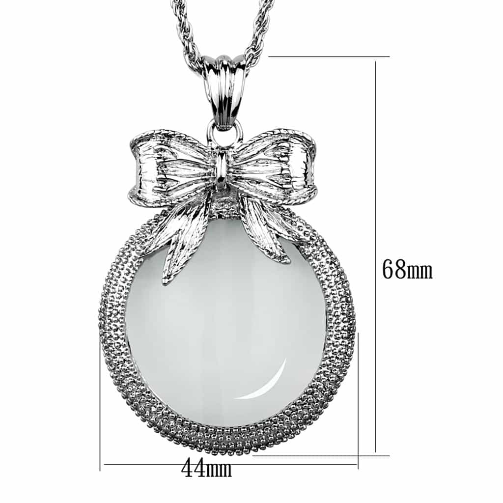 Brass Bow Ribbon Magnifier Pendant view 4