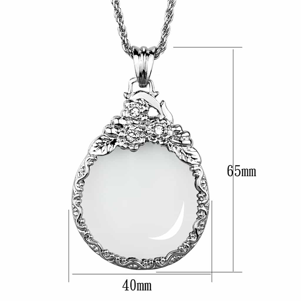 Brass Floral Scroll Magnifier Pendant view 4
