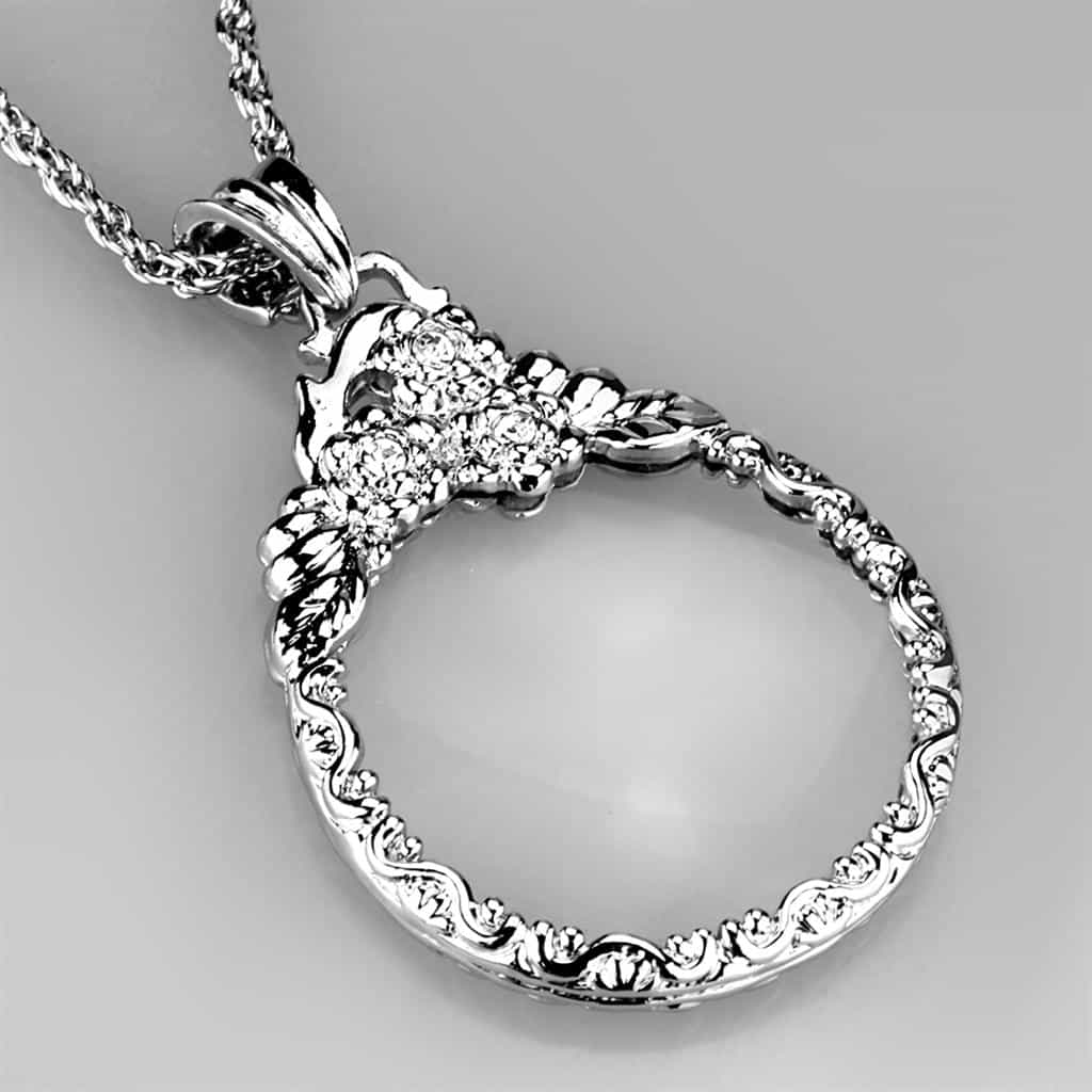 Brass Floral Scroll Magnifier Pendant view 6