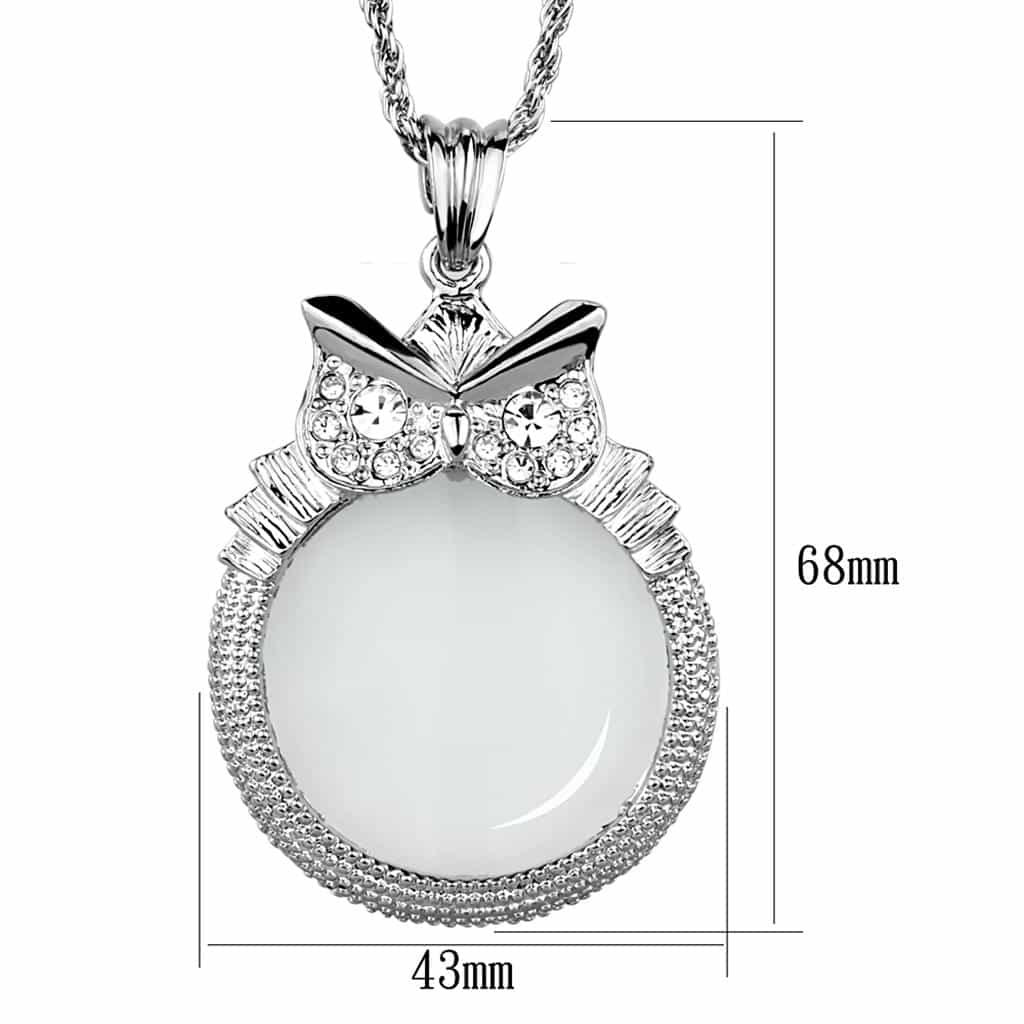 Brass Bow CZ Magnifier Pendant view 4