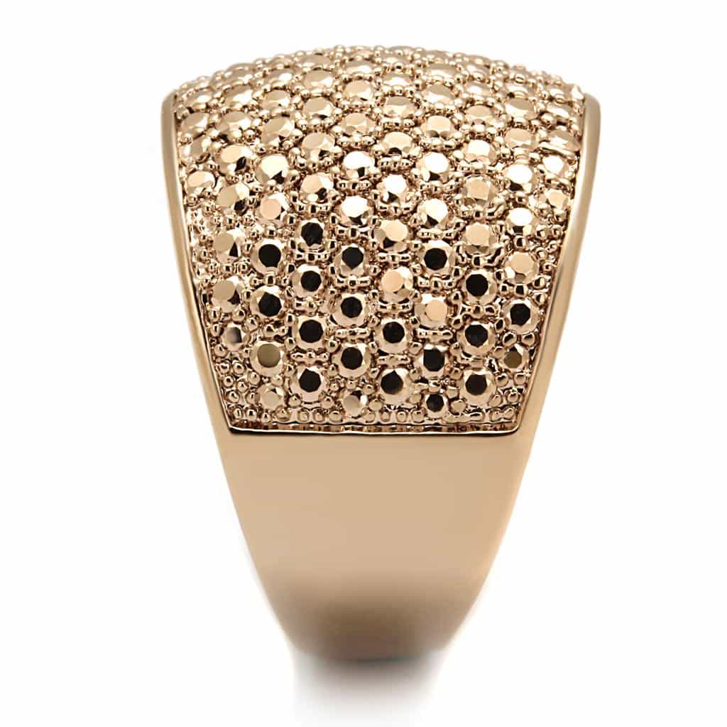 Brass Rose Gold Micro Pave Dome Wide Band Large Ring view 8
