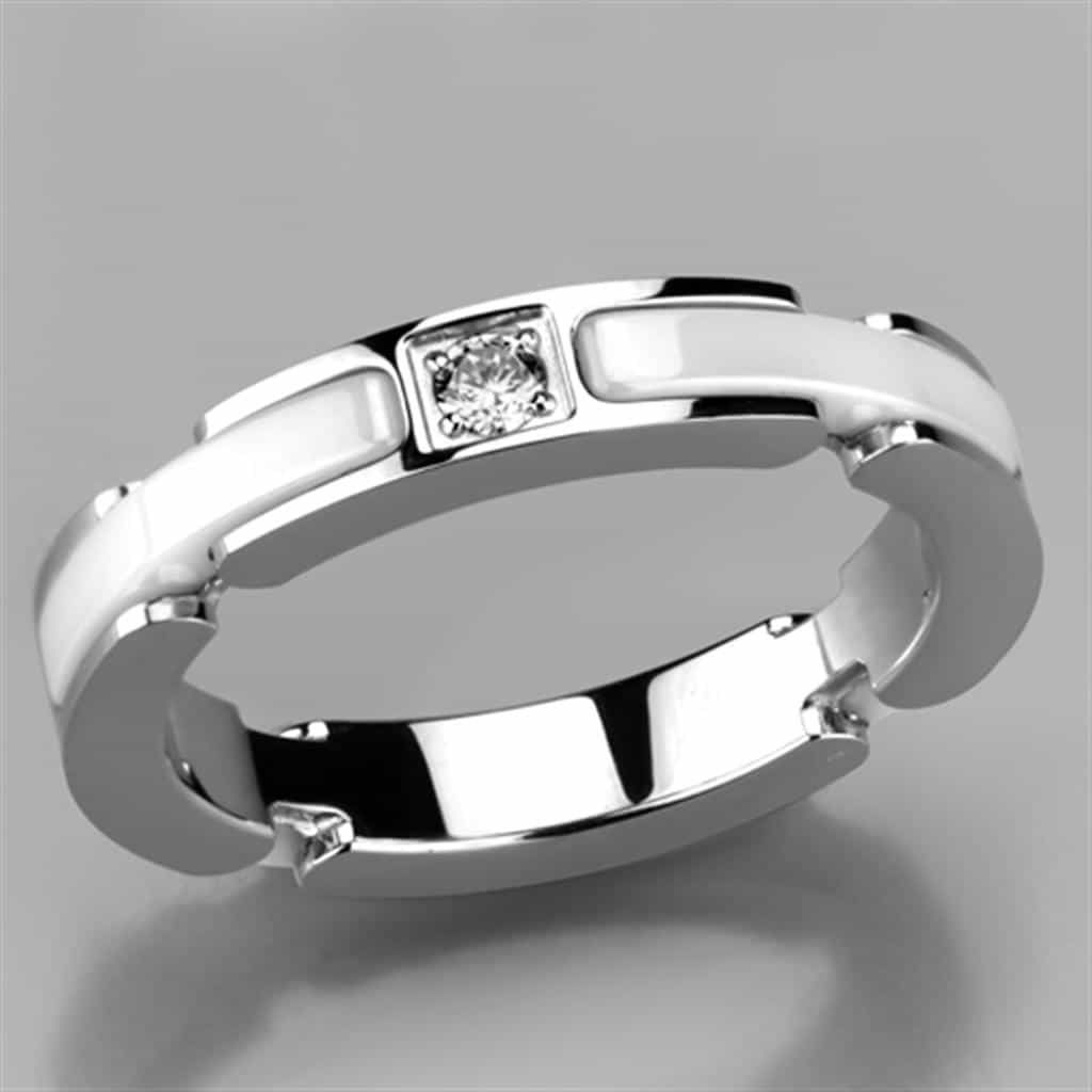 Stainless Steel Polished Link Band Ring view 10