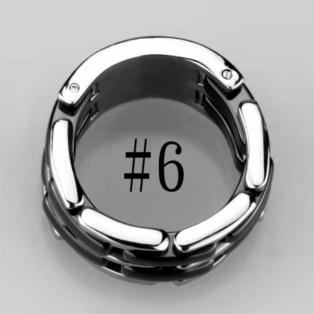 Stainless Steel Black Ceramic Polished Cross Link Ring view 10