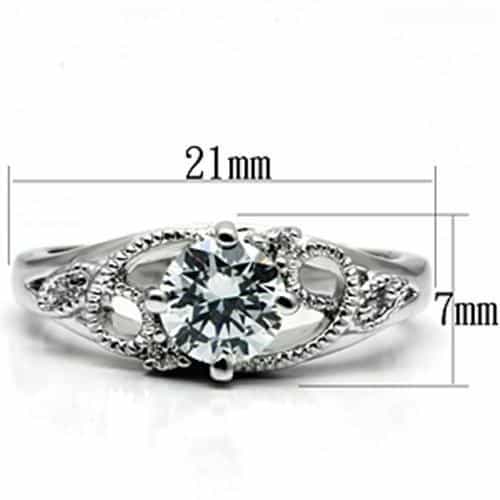 Brass CZ Round Infinity Mask Solitaire Ring view 4