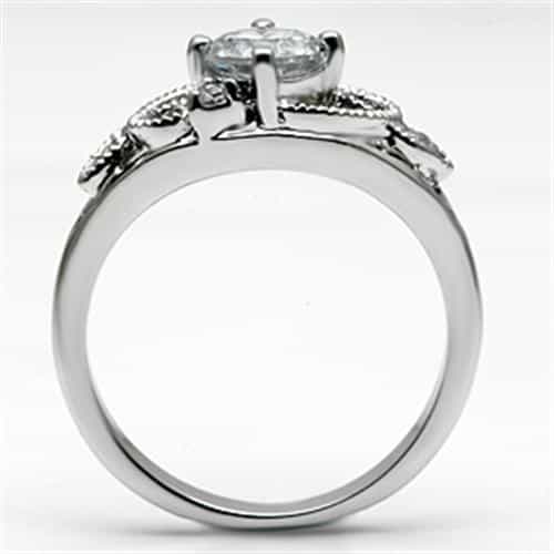 Brass CZ Round Infinity Mask Solitaire Ring view 6