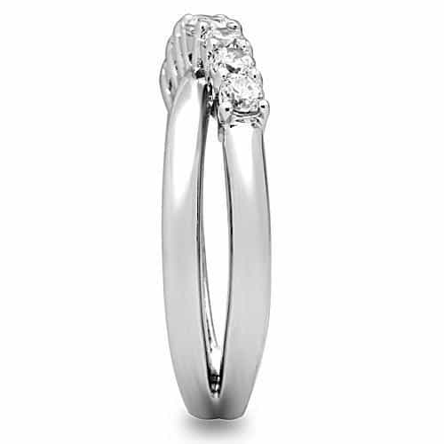 Brass CZ Five Stone Graduated Prong Ring view 8