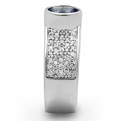 Brass Tanzanite Round Bezel Pavé Wide Ring view 8