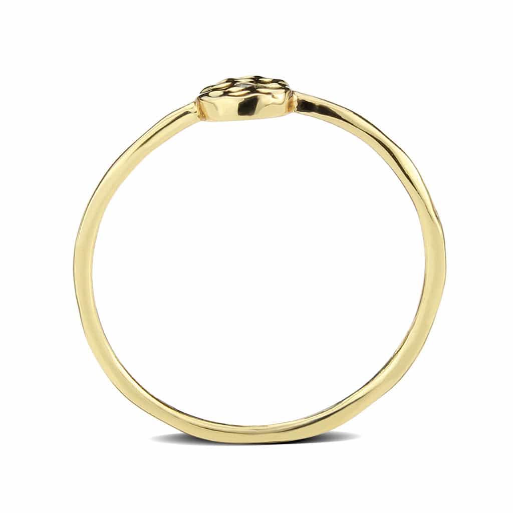 Brass Gold Hammered Disc Thin Ring view 10