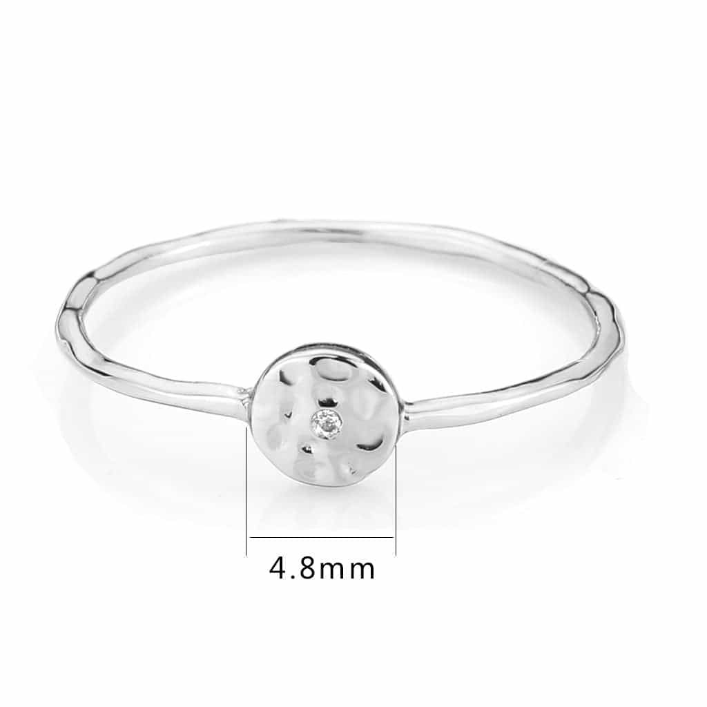 Brass Hammered Disc Thin Ring view 6