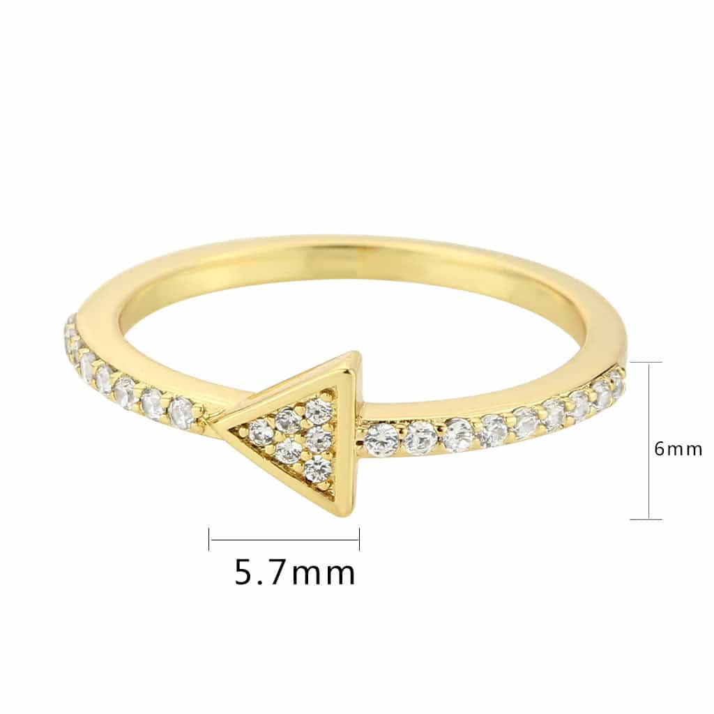 Brass Gold CZ Triangle Pavé Ring view 8