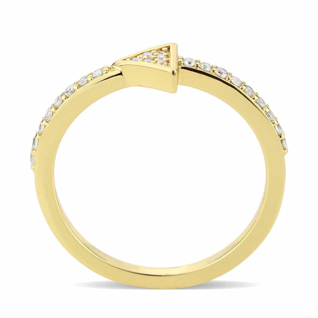 Brass Gold CZ Triangle Pavé Ring view 10