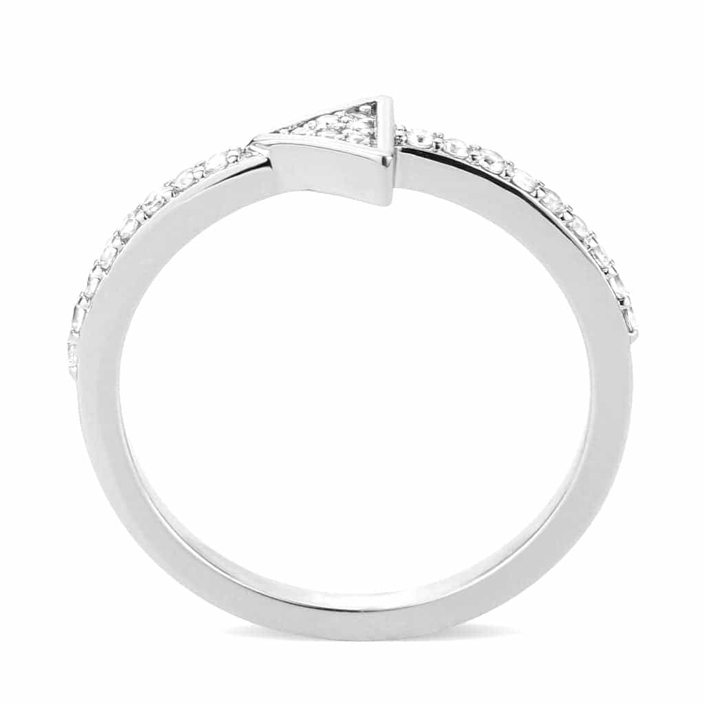 Brass CZ Triangle Pavé Thin Ring view 10