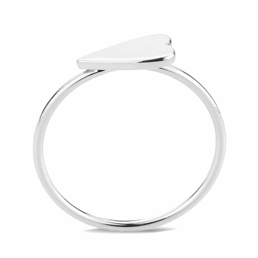 Brass Flat Heart Thin Ring view 8