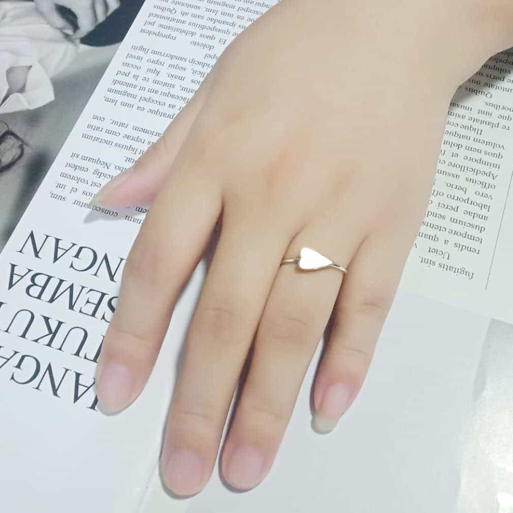 Brass Flat Heart Thin Ring view 12