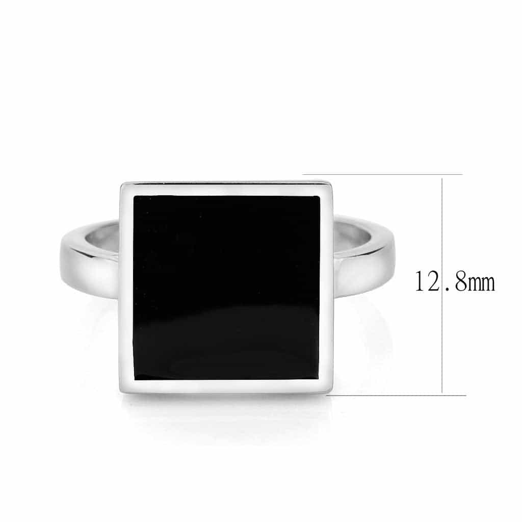 Brass Black Onyx Square Signet Ring view 6
