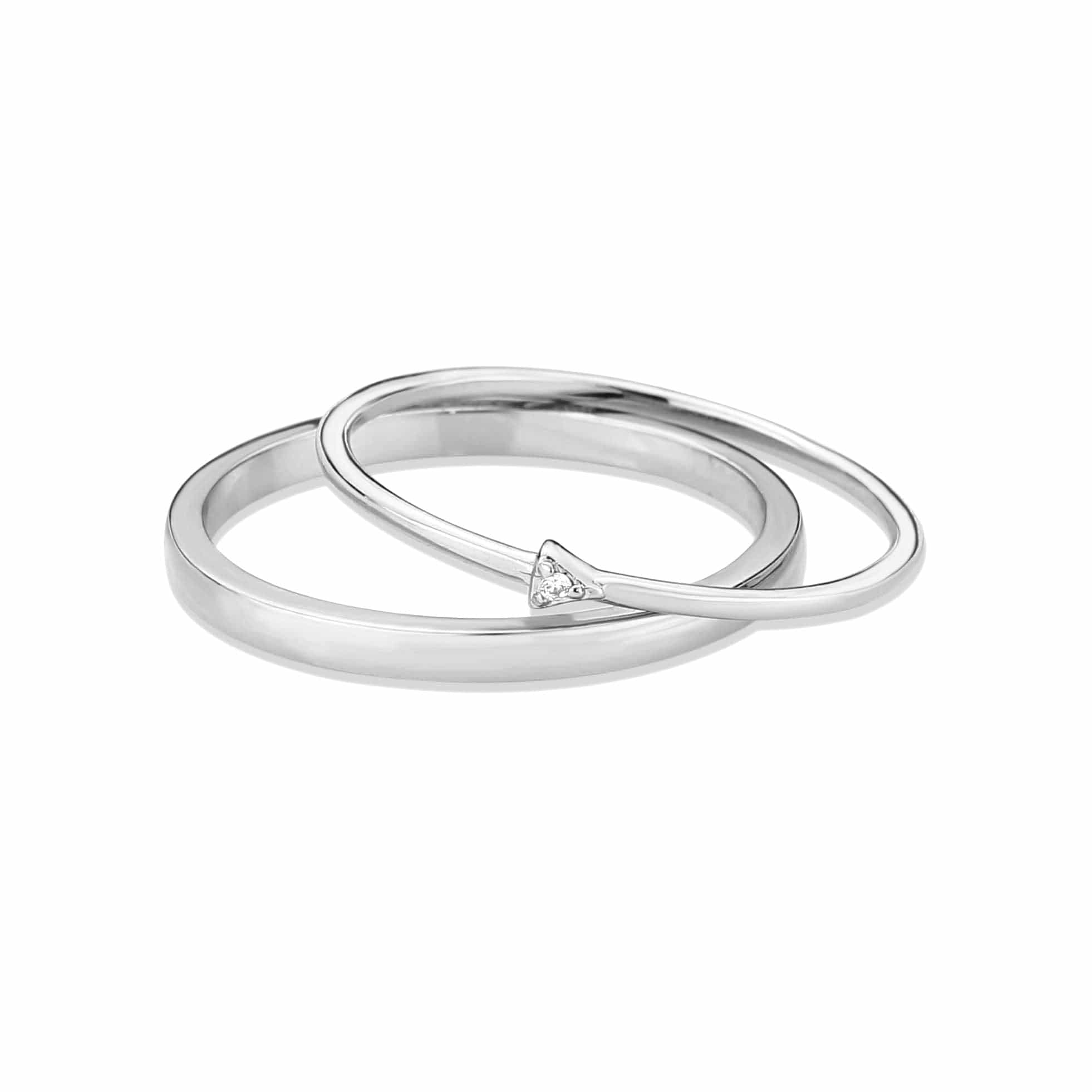 Brass Polished Double Band CZ Accent Ring view 6