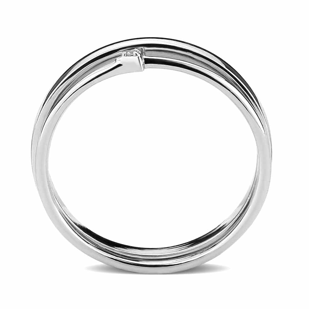 Brass Polished Double Band CZ Accent Ring view 8