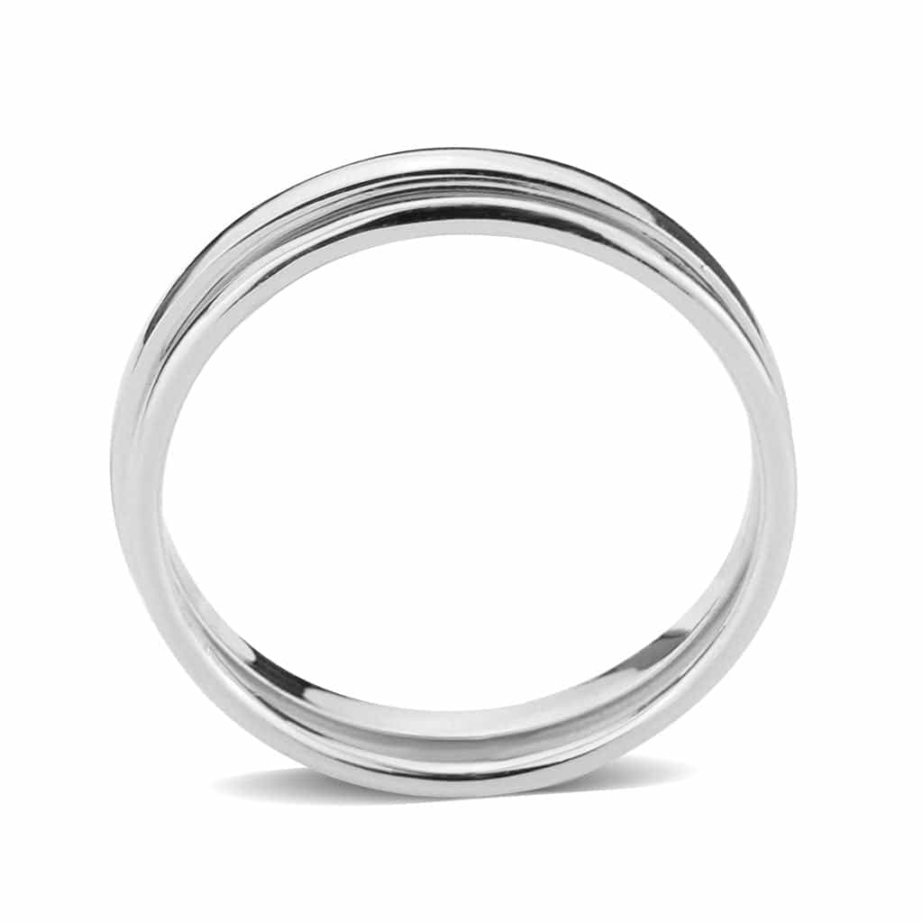 Brass Polished Grooved Band Ring view 8