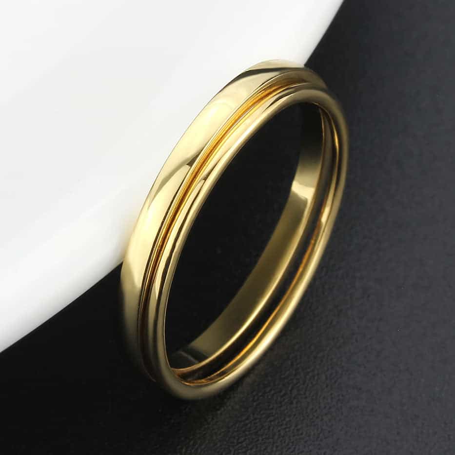 Brass Gold Polished Dome Band Ring view 14