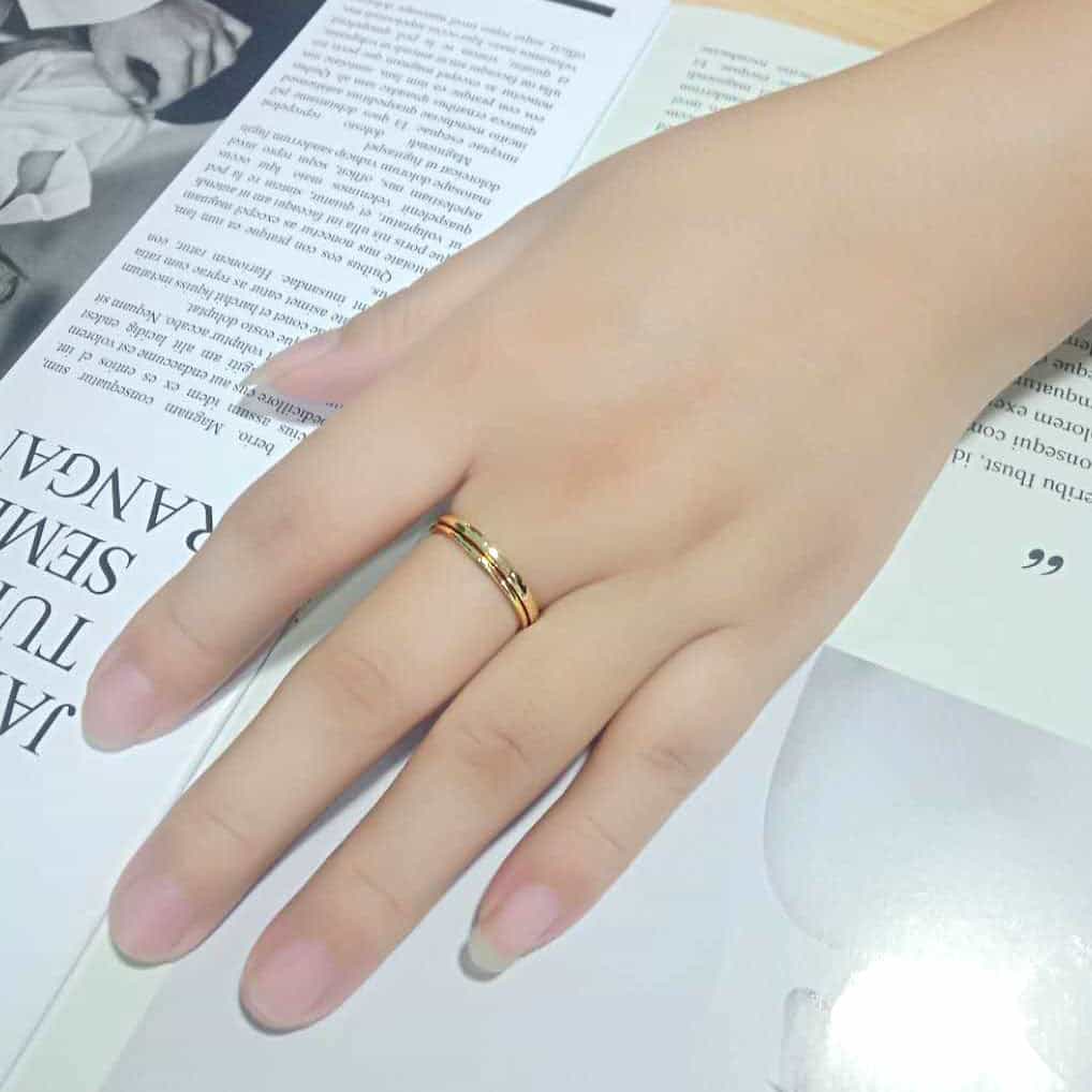 Brass Gold Polished Dome Band Ring view 4