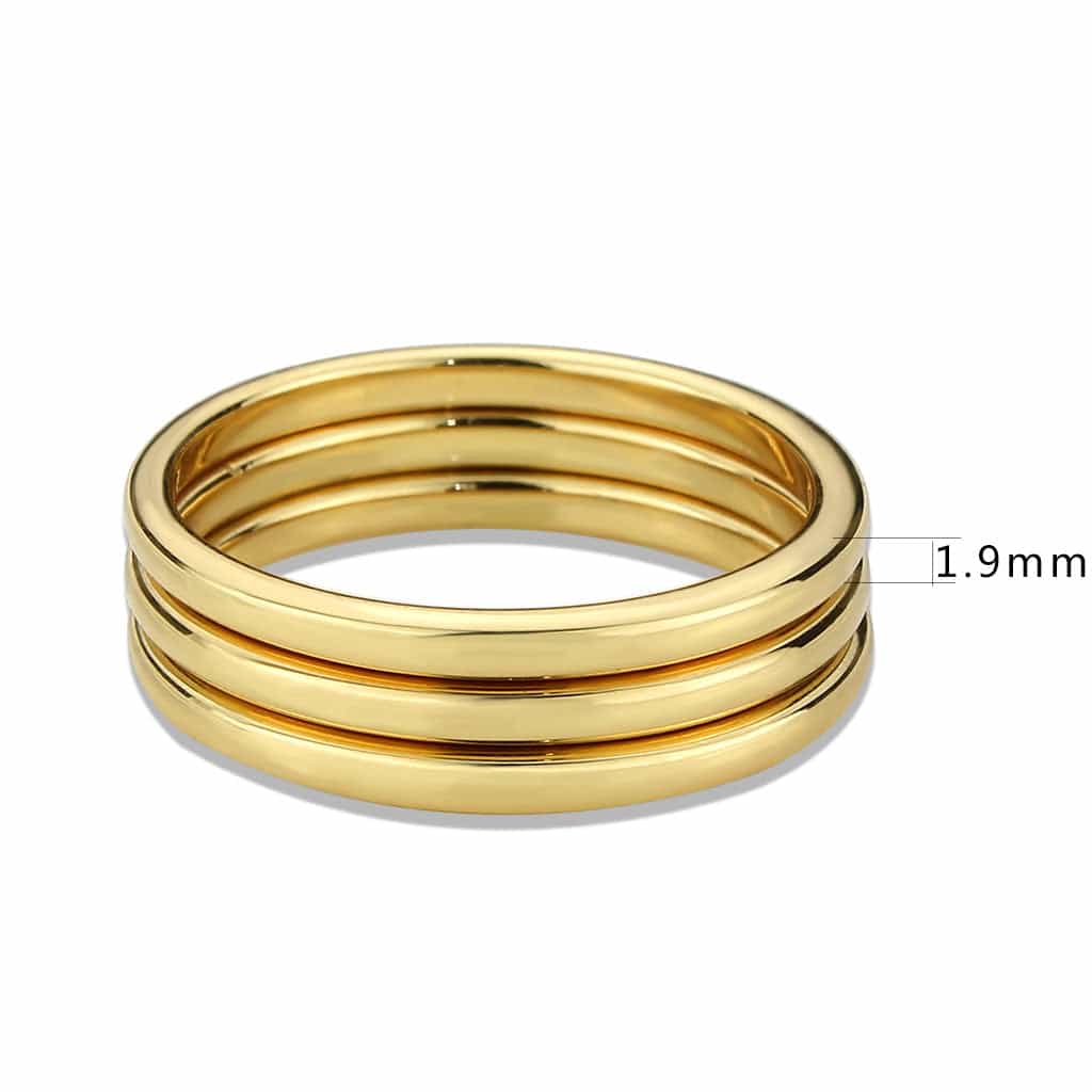 Brass Gold Polished Triple Dome Band Ring view 6
