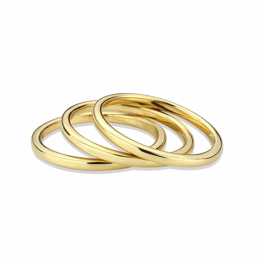 Brass Gold Polished Triple Dome Band Ring view 8