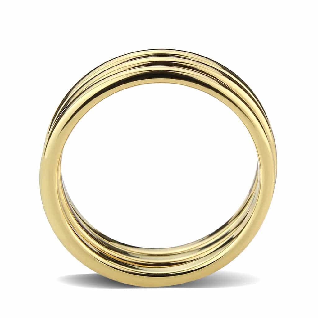 Brass Gold Polished Triple Dome Band Ring view 12