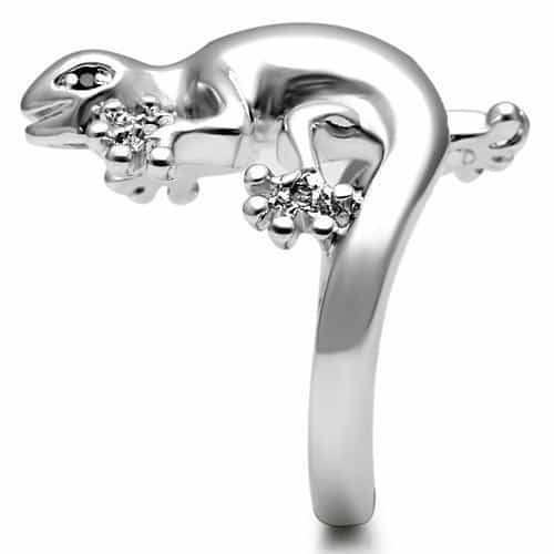 Brass Polished Gecko Lizard Wrap Cocktail Ring view 8