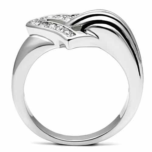 Brass CZ Heart Wing Cocktail Ring view 6