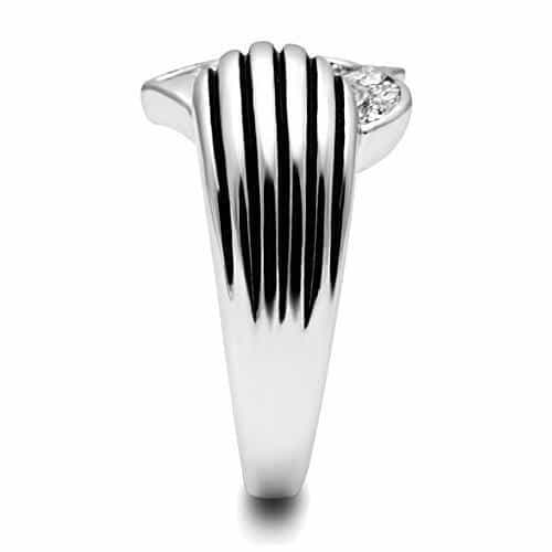 Brass CZ Heart Wing Cocktail Ring view 8