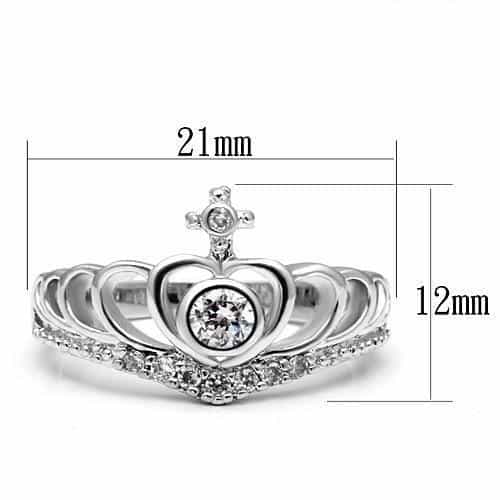 Brass CZ Crown Tiara Cocktail Ring view 4