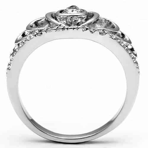 Brass CZ Crown Tiara Cocktail Ring view 6