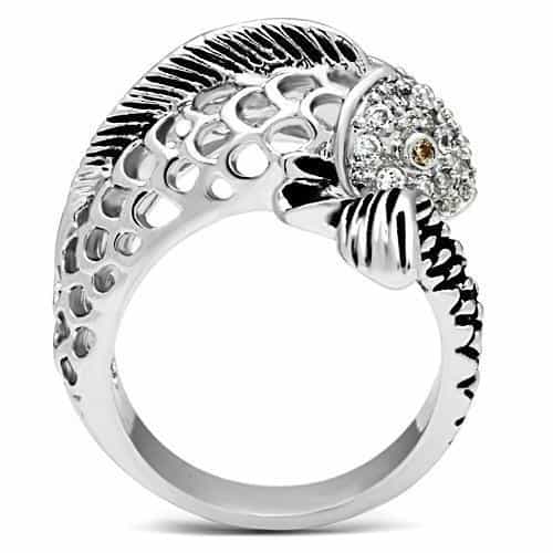 Brass CZ Parrot Head Ring view 6