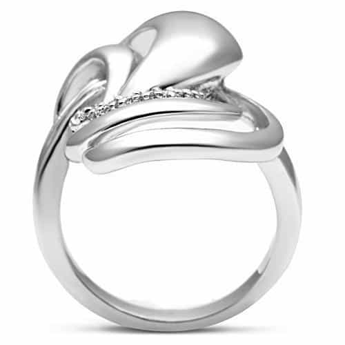 Brass CZ Pave Flowing Swirl Cocktail Ring view 8