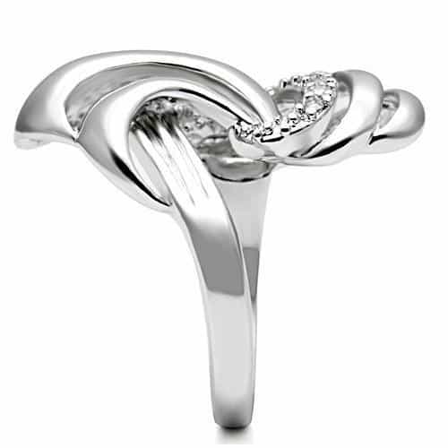 Brass CZ Pave Flowing Swirl Cocktail Ring view 10