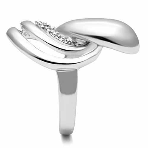 Brass CZ Pave Flowing Swirl Cocktail Ring view 12