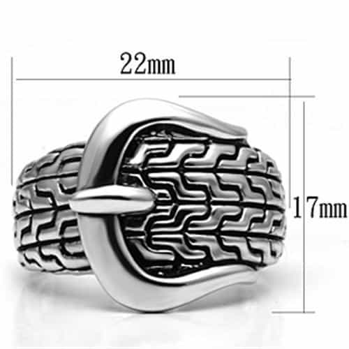 Brass Oxidized Woven Buckle Wide Band Ring view 4