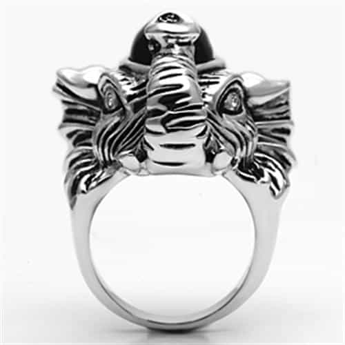 Brass Oxidized Dragon Head Onyx Cocktail Ring view 6