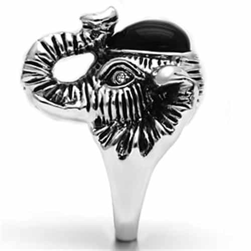 Brass Oxidized Dragon Head Onyx Cocktail Ring view 10