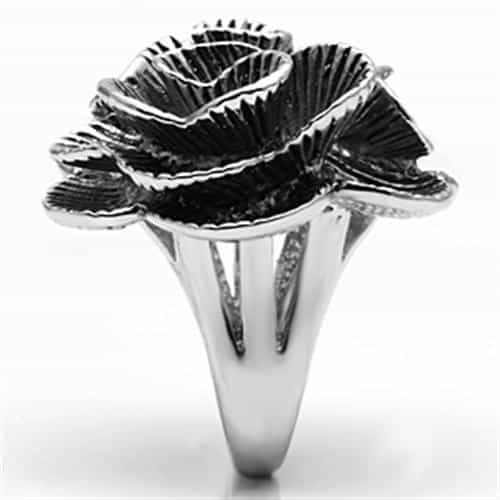 Brass Oxidized Textured Flower Bloom Cocktail Ring view 8