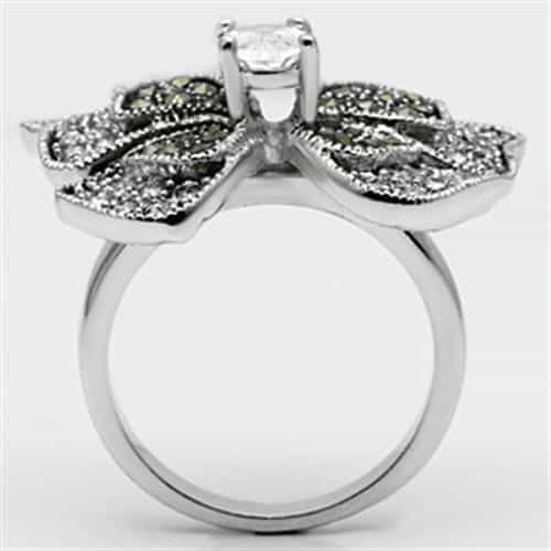 Brass CZ Marcasite Butterfly Bow Cocktail Ring view 6